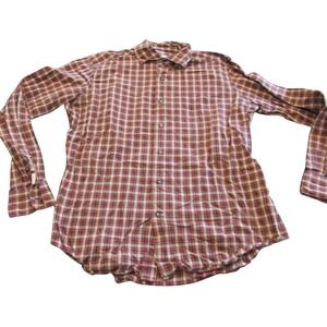 Mastai Ferretti Custom Mens Plaid Button Down Shirt Made in Italy Cotton